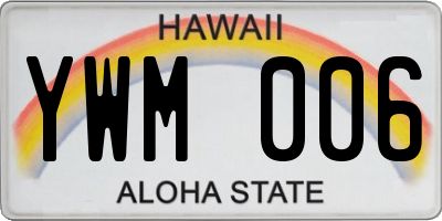 HI license plate YWM006