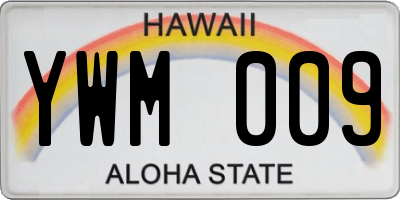 HI license plate YWM009
