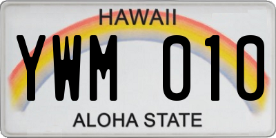 HI license plate YWM010