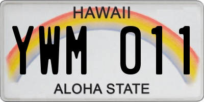 HI license plate YWM011