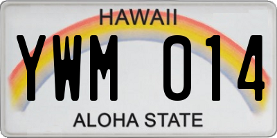 HI license plate YWM014