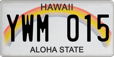HI license plate YWM015