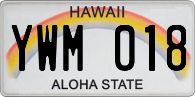 HI license plate YWM018