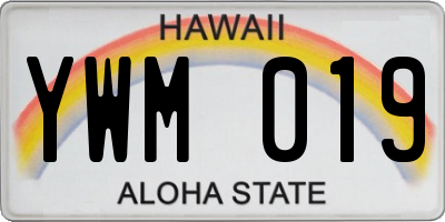 HI license plate YWM019