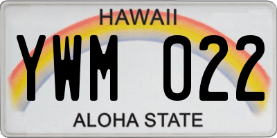 HI license plate YWM022