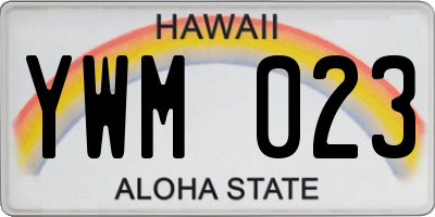 HI license plate YWM023