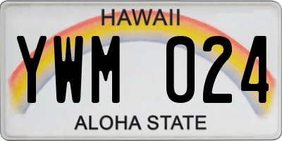 HI license plate YWM024