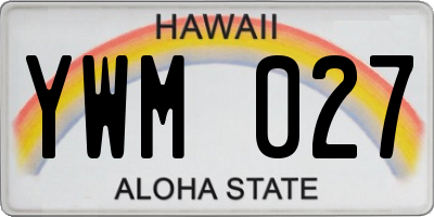 HI license plate YWM027