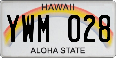 HI license plate YWM028