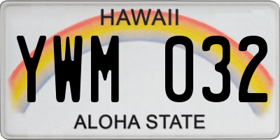HI license plate YWM032