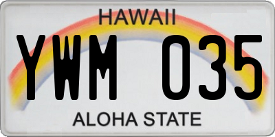 HI license plate YWM035