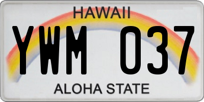 HI license plate YWM037
