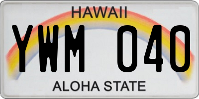 HI license plate YWM040