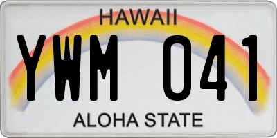 HI license plate YWM041