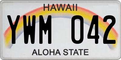 HI license plate YWM042
