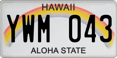 HI license plate YWM043