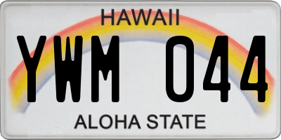 HI license plate YWM044