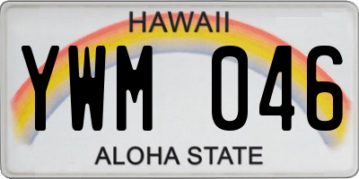 HI license plate YWM046