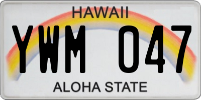 HI license plate YWM047