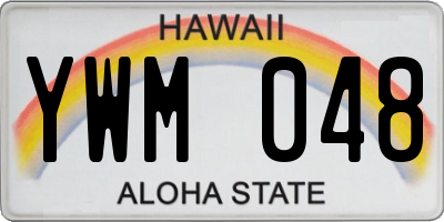 HI license plate YWM048