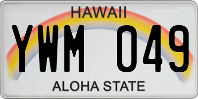 HI license plate YWM049