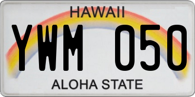 HI license plate YWM050