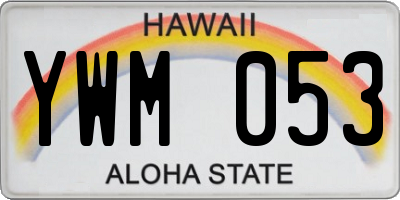 HI license plate YWM053