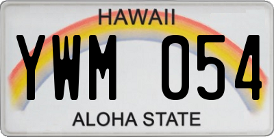 HI license plate YWM054
