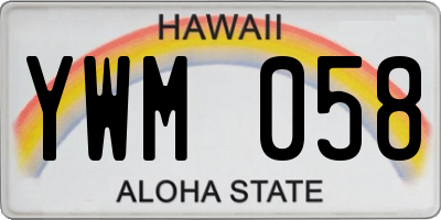 HI license plate YWM058