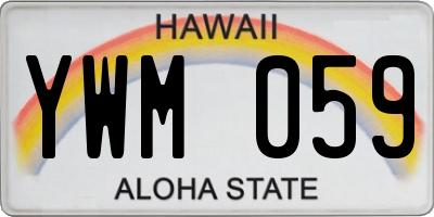 HI license plate YWM059