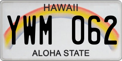 HI license plate YWM062