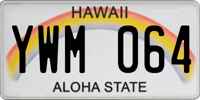 HI license plate YWM064