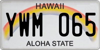 HI license plate YWM065