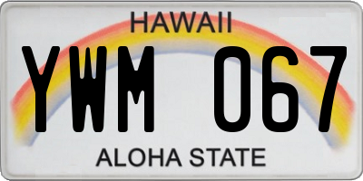HI license plate YWM067