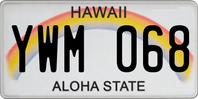 HI license plate YWM068