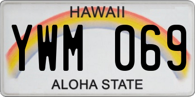 HI license plate YWM069