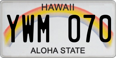 HI license plate YWM070