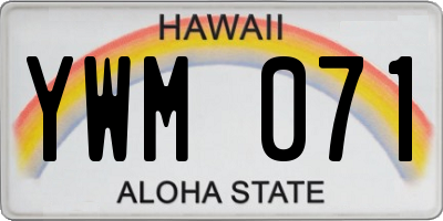 HI license plate YWM071