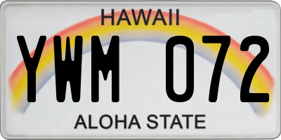 HI license plate YWM072