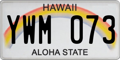HI license plate YWM073