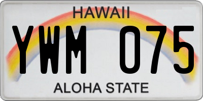 HI license plate YWM075