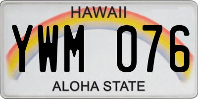 HI license plate YWM076