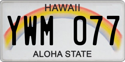 HI license plate YWM077