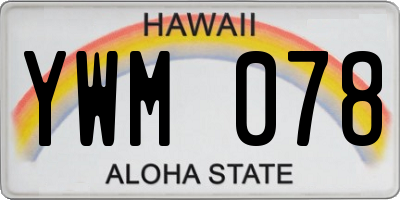 HI license plate YWM078
