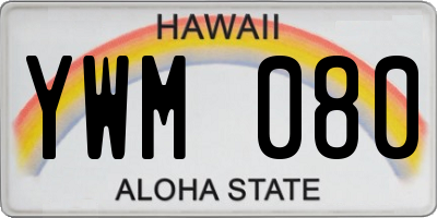 HI license plate YWM080