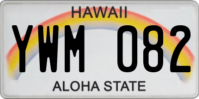 HI license plate YWM082