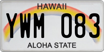 HI license plate YWM083