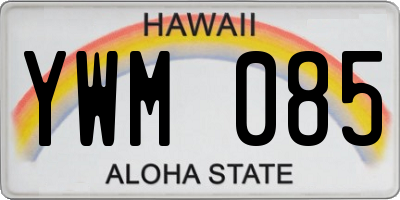 HI license plate YWM085