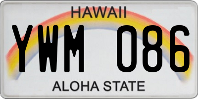 HI license plate YWM086