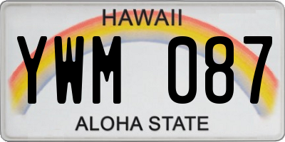 HI license plate YWM087